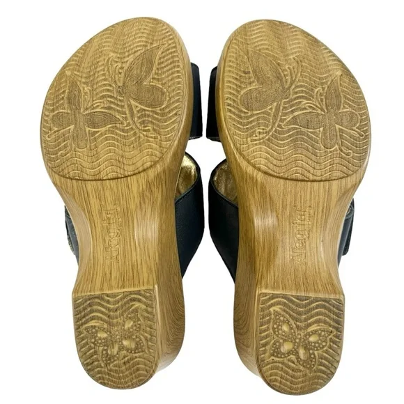 Alegria Blue Slide Sandals with Floral Pattern - Picture 10 of 10